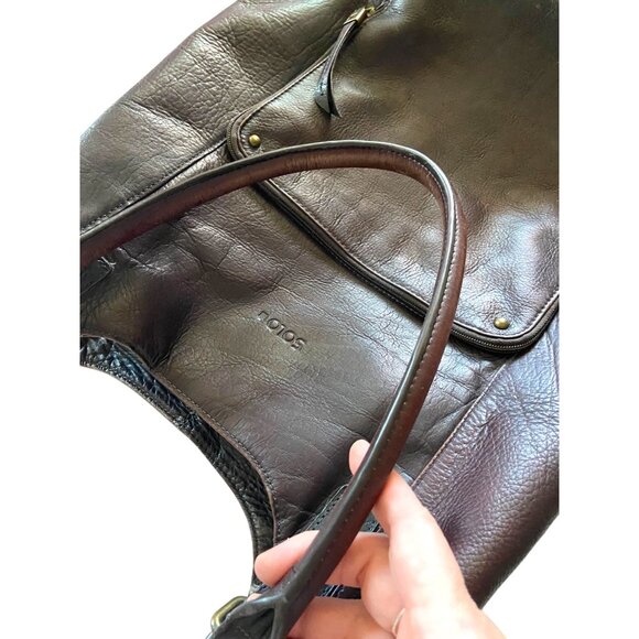 Solo Executive 16” Leather Bucket Tote Espresso One Size Travel Minimalist Large - Picture 9 of 16